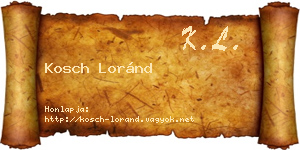 Kosch Loránd névjegykártya