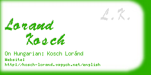 lorand kosch business card